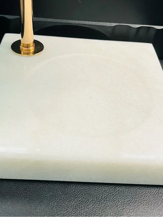 Nicole Miller Blue Floral Scalloped Candle Warming Lamp With Marble Base. - Picture 4 of 7